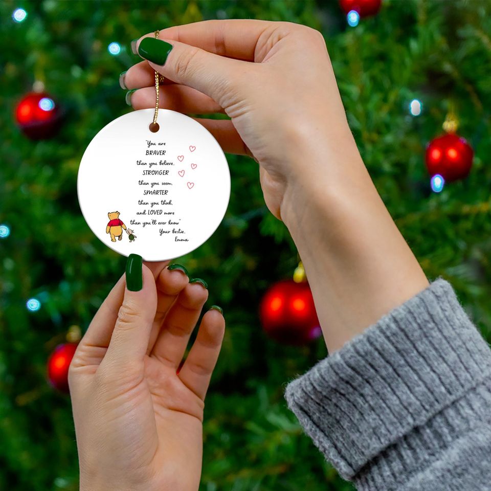 Winnie the Pooh Christmas Ornament: Personalized Ceramic Holiday Keepsake