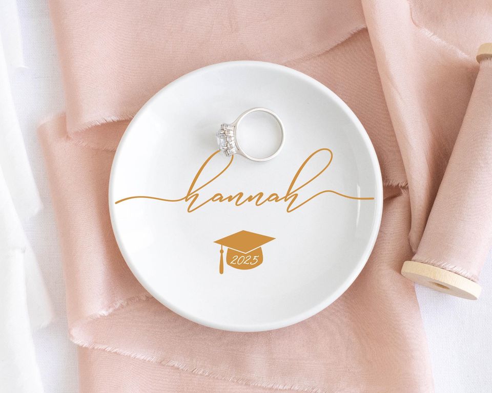 Graduation Jewelry Dish / Graduation Gift for Her / Personalized Trinket Dish