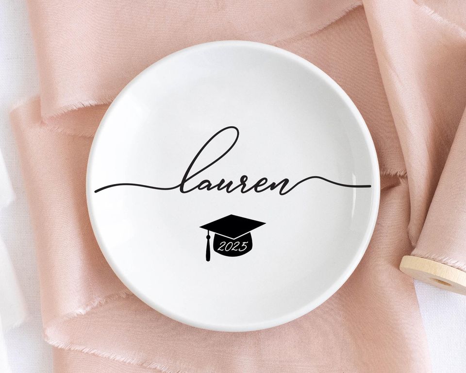Graduation Jewelry Dish / Graduation Gift for Her / Personalized Trinket Dish