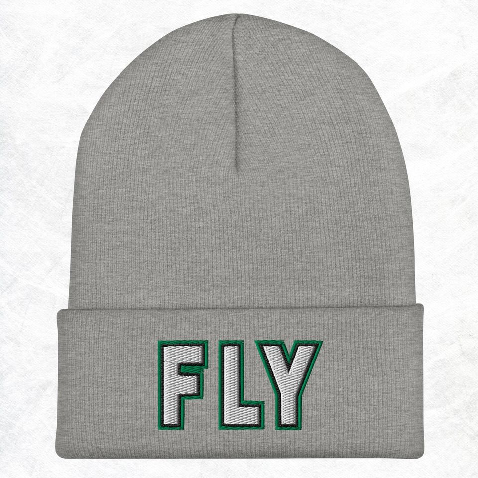Fly Eagles Embroidered Beanie: Philadelphia Football Winter Hat