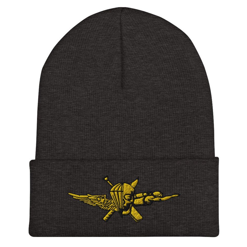 USMC Force Recon Emblem  FORECON Recon Jack Flag Design  U.S. Marine Corps Special Operations Logo Embroidered Cuffed Beanie