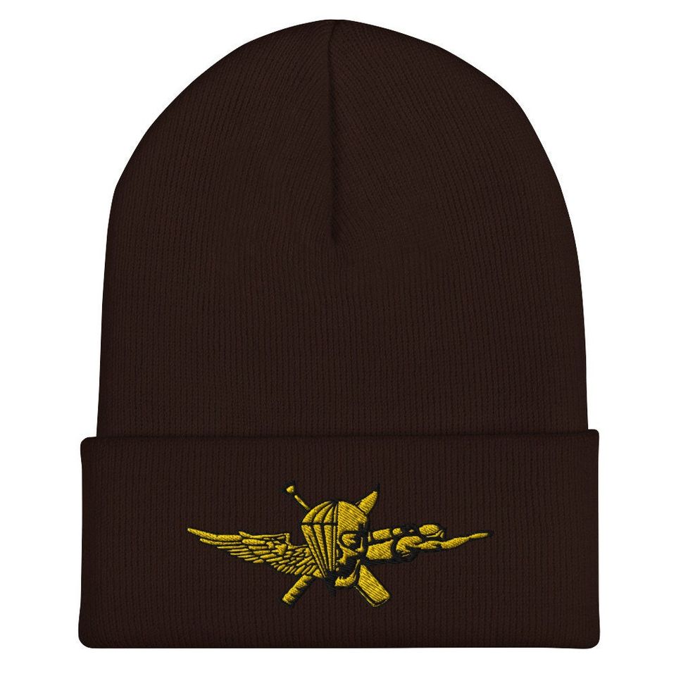 USMC Force Recon Emblem  FORECON Recon Jack Flag Design  U.S. Marine Corps Special Operations Logo Embroidered Cuffed Beanie