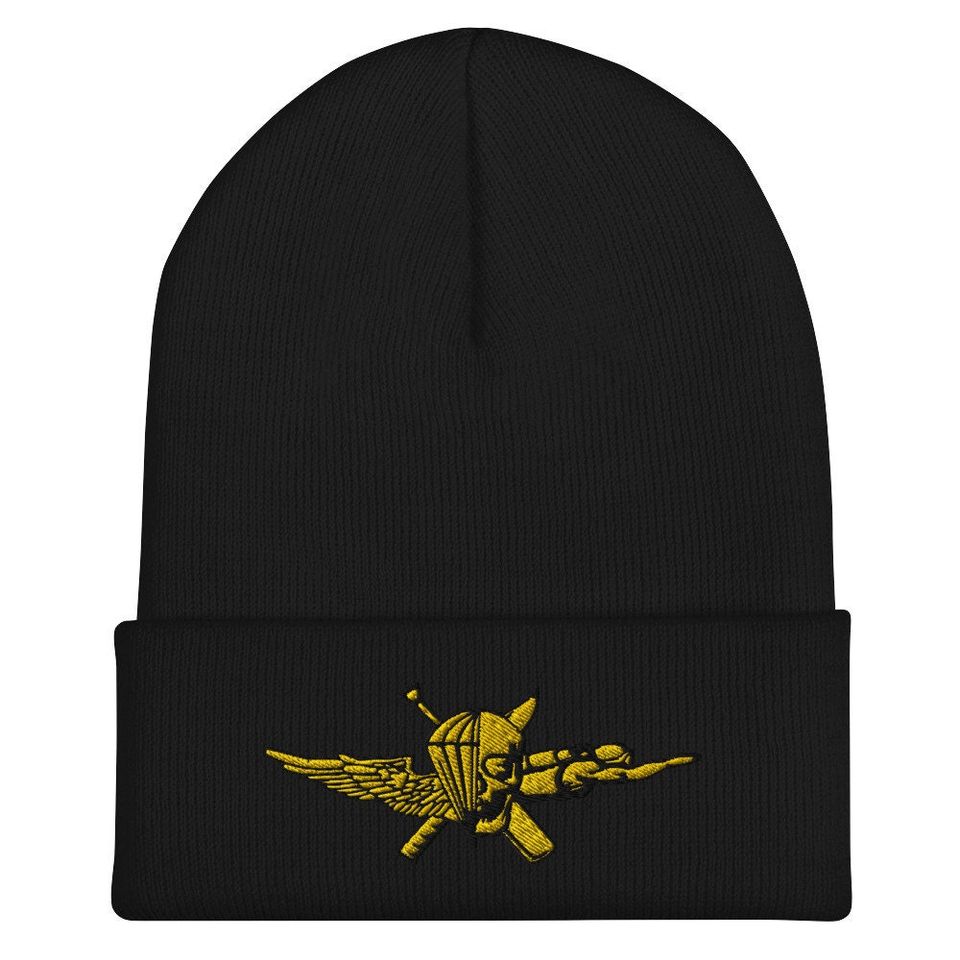 USMC Force Recon Emblem  FORECON Recon Jack Flag Design  U.S. Marine Corps Special Operations Logo Embroidered Cuffed Beanie