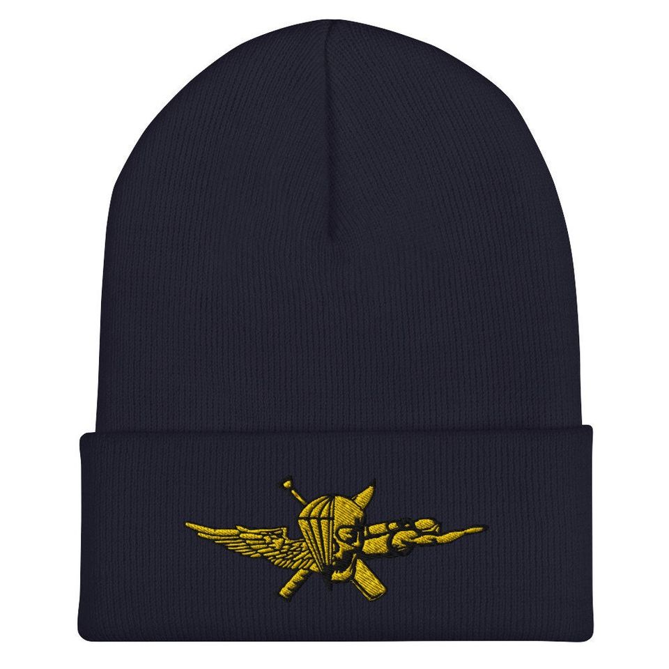 USMC Force Recon Emblem  FORECON Recon Jack Flag Design  U.S. Marine Corps Special Operations Logo Embroidered Cuffed Beanie