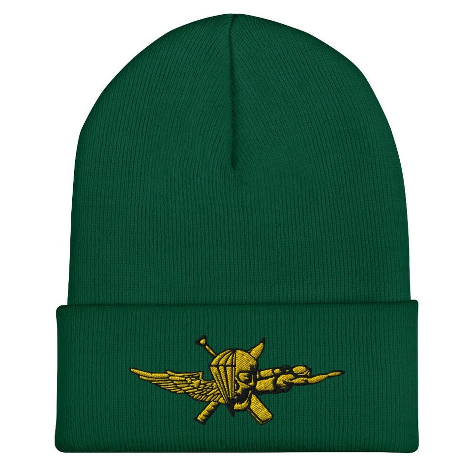 USMC Force Recon Emblem  FORECON Recon Jack Flag Design  U.S. Marine Corps Special Operations Logo Embroidered Cuffed Beanie