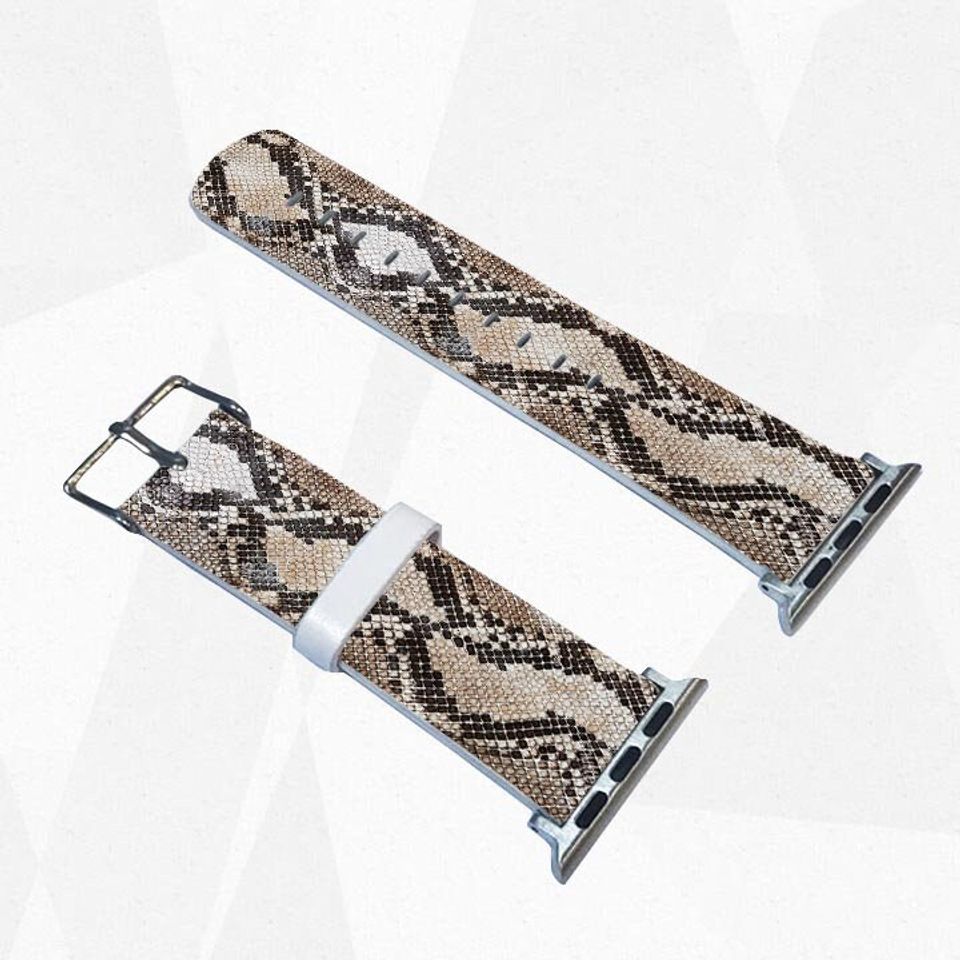 Snakeskin Leather Apple Watch Band