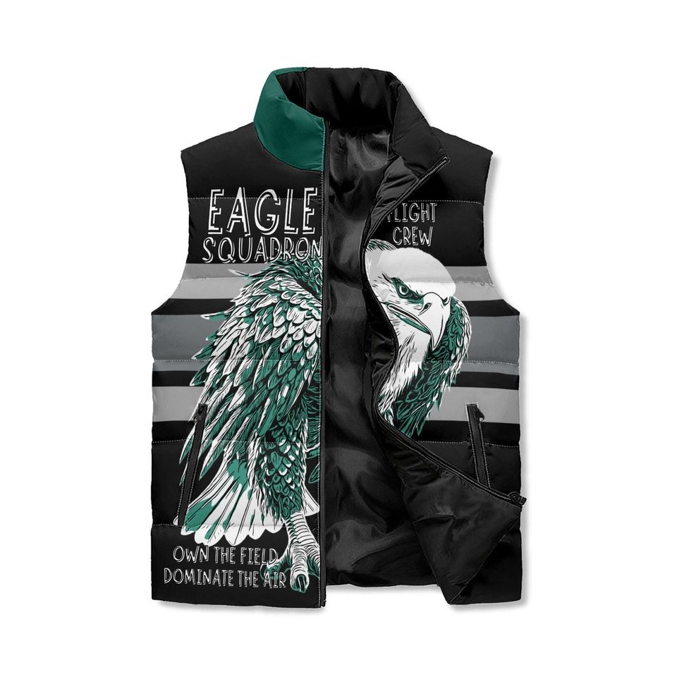 Eagle Squadron Puffer Vest  Flight Crew Lightweight Football Fan Vest