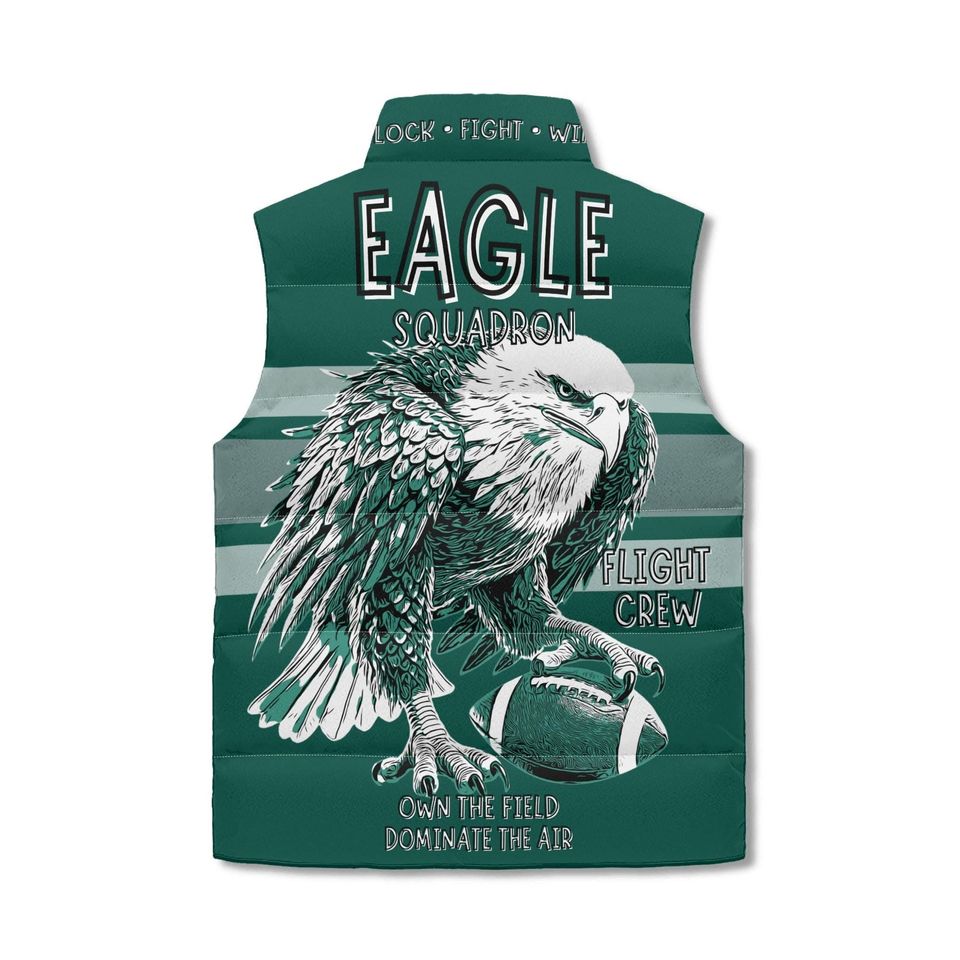 Eagle Squadron Puffer Vest  Flight Crew Lightweight Football Fan Vest