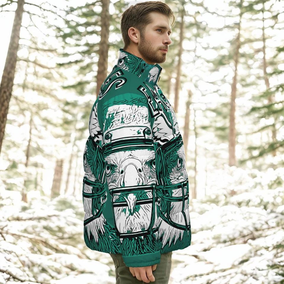 Eagles All Over Print Down Puffer Jacket  Unisex Winter Coat