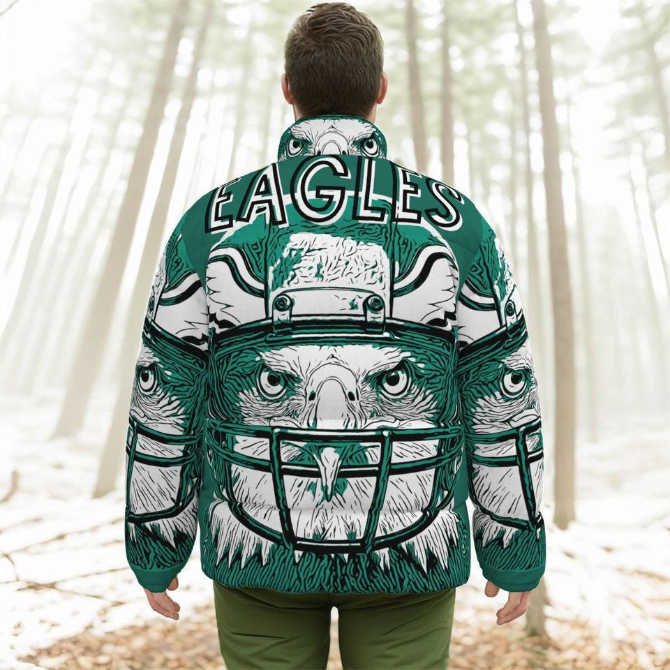Eagles All Over Print Down Puffer Jacket  Unisex Winter Coat
