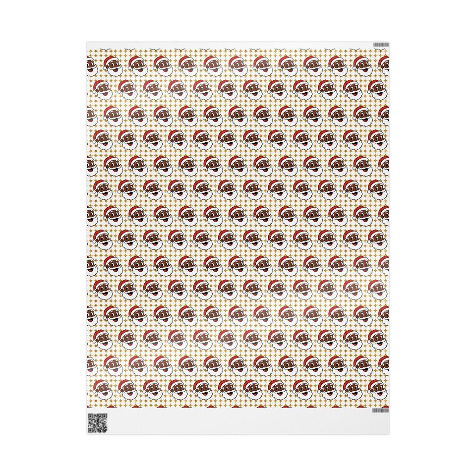 Christmas Wrapping Paper Rolls Black Family Christmas Gift Wrap Holiday Gift Wrap Custom Name Wrapping Paper African American Santa