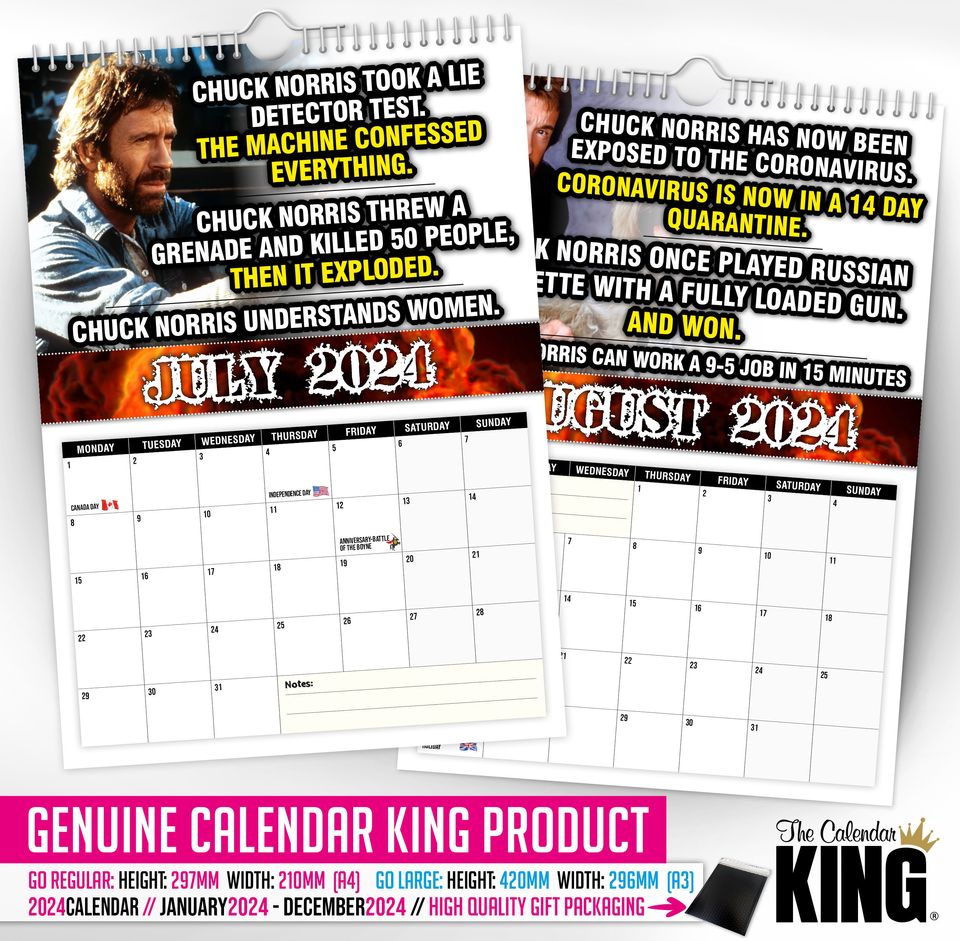 Chuck Norris - 2024 Wall Calendar, Funny, Gift Idea, Novelty, Humour