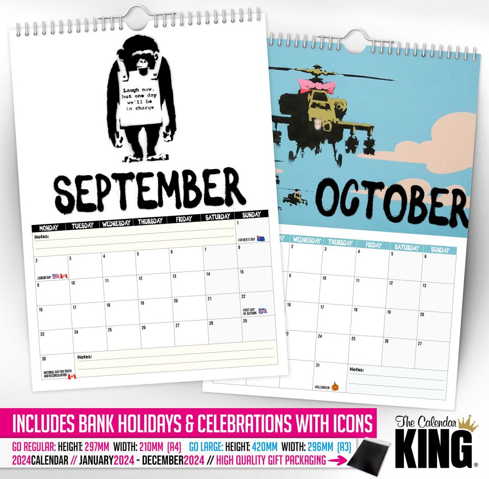 Banksy - 2024 Wall Calendar, Creative, Gift Idea, Present, Novelty