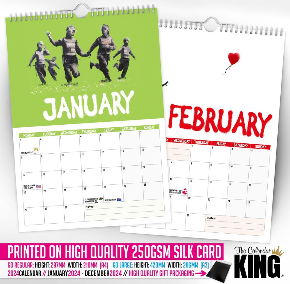 Banksy - 2024 Wall Calendar, Creative, Gift Idea, Present, Novelty