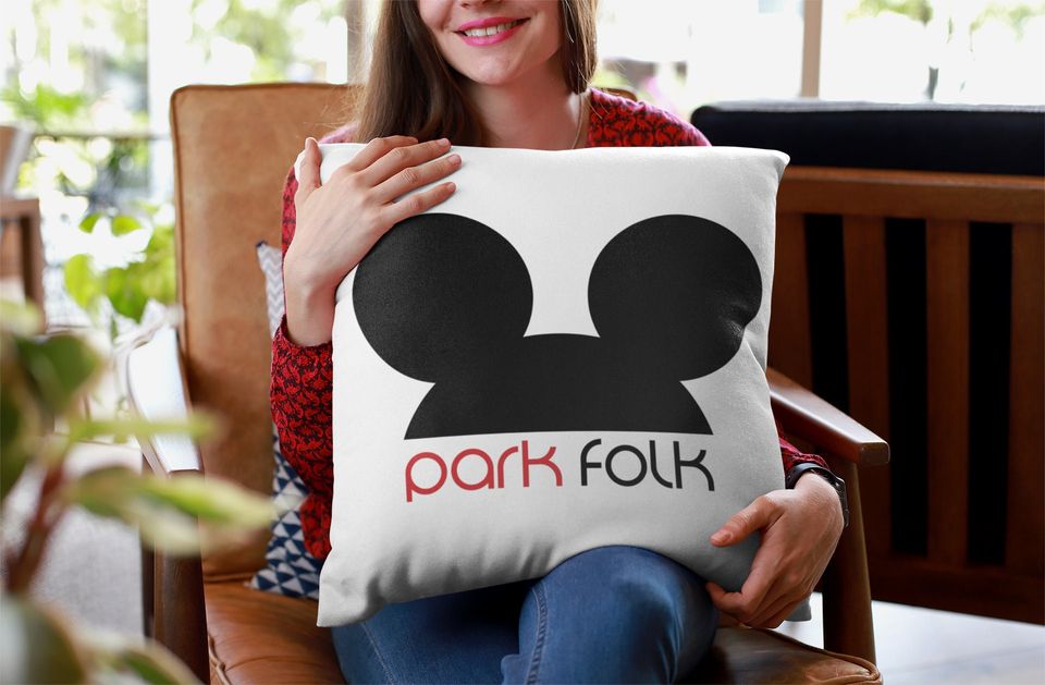PILLOW Park Folk 4 Sizes/ Theme Park/ Mouse Ears/ Magic Kingdom/ Decor/ Throw Pillow