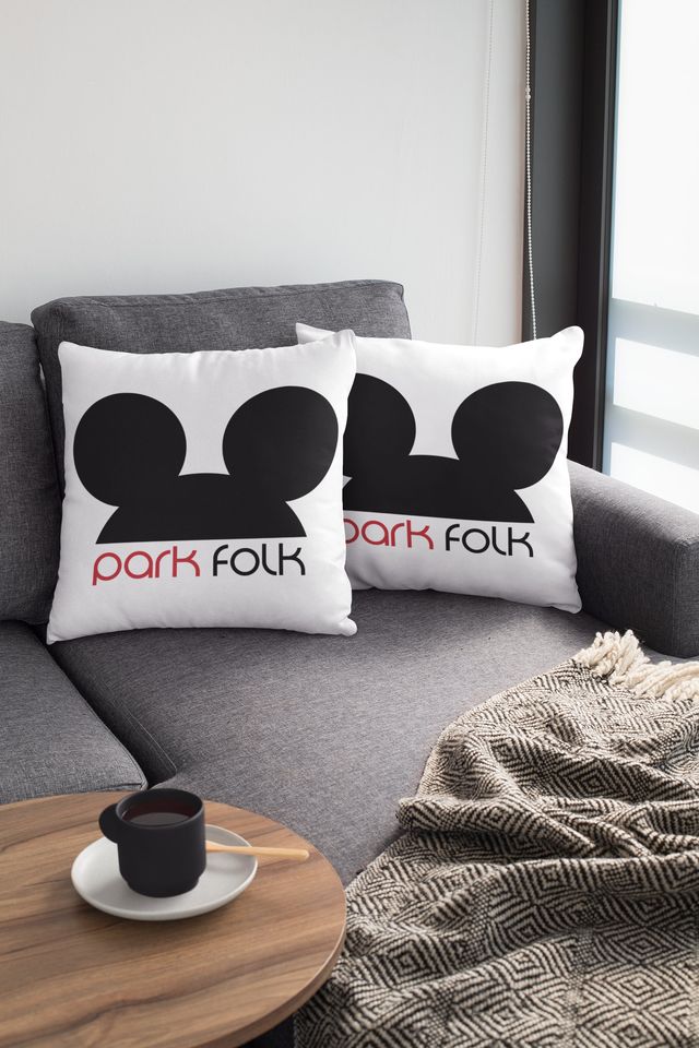 PILLOW Park Folk 4 Sizes/ Theme Park/ Mouse Ears/ Magic Kingdom/ Decor/ Throw Pillow