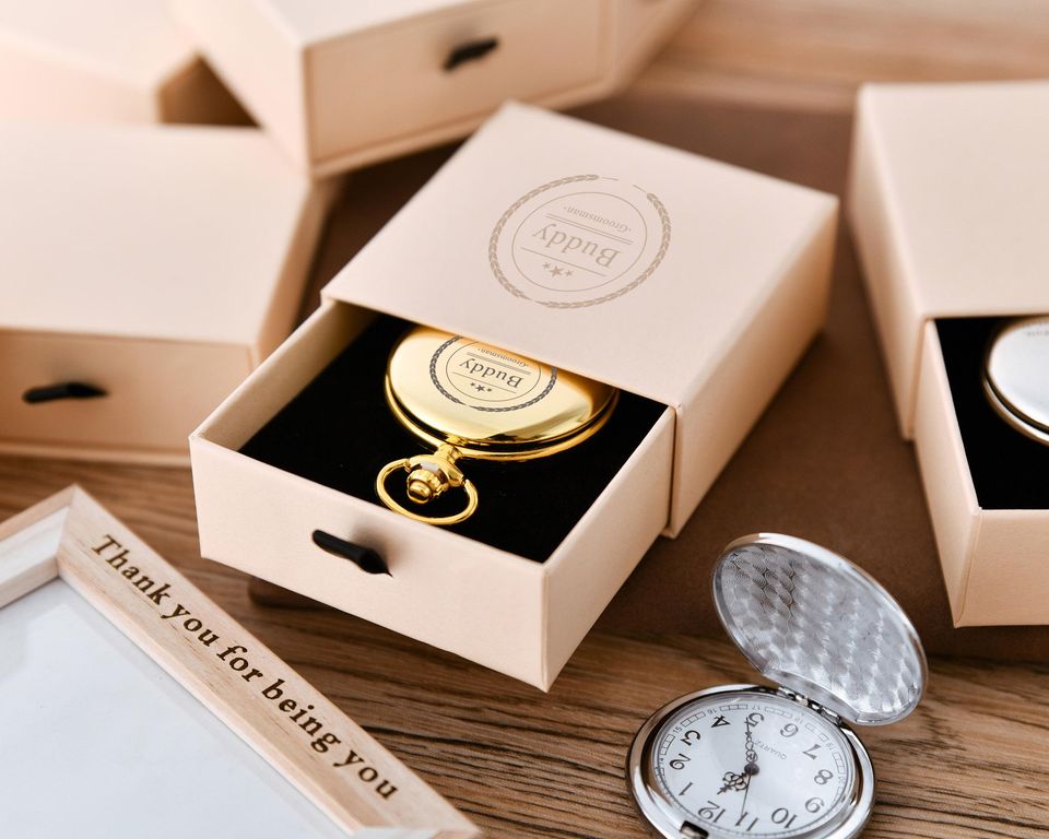 Personalized Pocket Watch for Groomsmen and Wedding Gifts