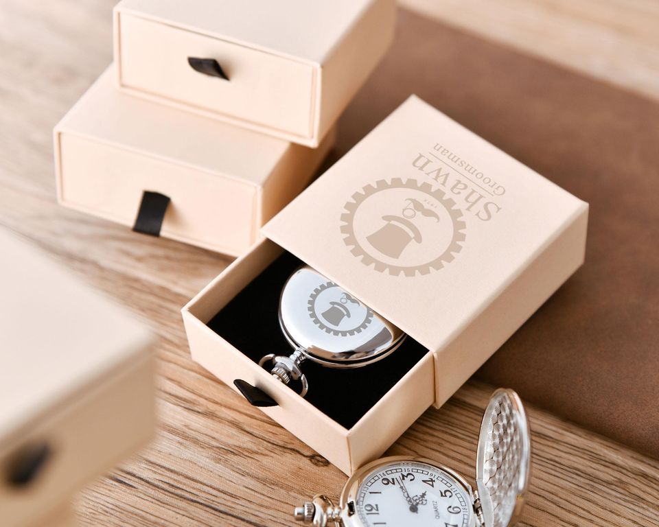 Personalized Pocket Watch for Groomsmen and Wedding Gifts
