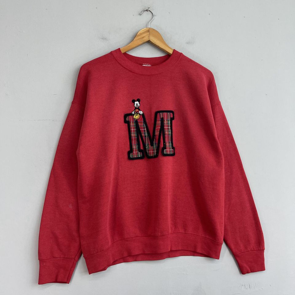 Vintage 1990s MICKEY MOUSE Crewneck Sweatshirt Medium Mickey Mouse Embroidery