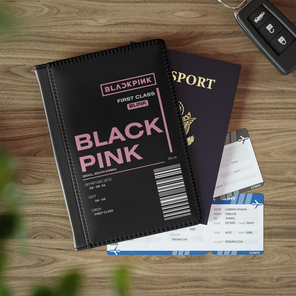 Black pink Passport Cover