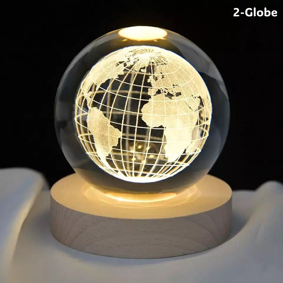 Personalized 3D Galaxy Crystal Ball LED Night Light: Custom Solar System