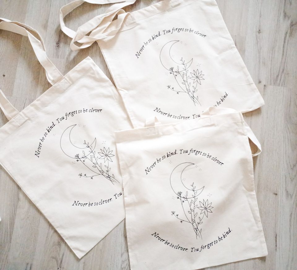 Marjorie Never Be to clever Bag| Bohemian Hippie Moon bag| Taylorr Swifts Evermore inspired  Eco Friendly Bag | NourDesign