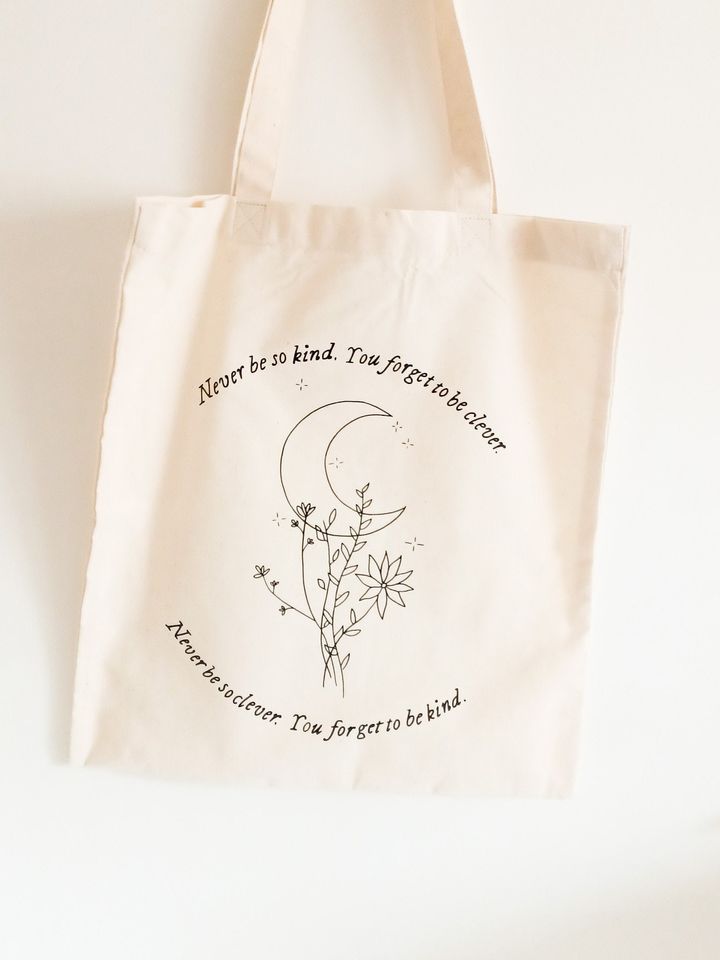 Marjorie Never Be to clever Bag| Bohemian Hippie Moon bag| Taylorr Swifts Evermore inspired  Eco Friendly Bag | NourDesign
