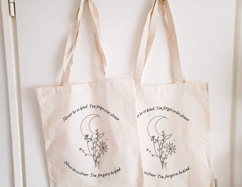 Marjorie Never Be to clever Bag| Bohemian Hippie Moon bag| Taylorr Swifts Evermore inspired  Eco Friendly Bag | NourDesign