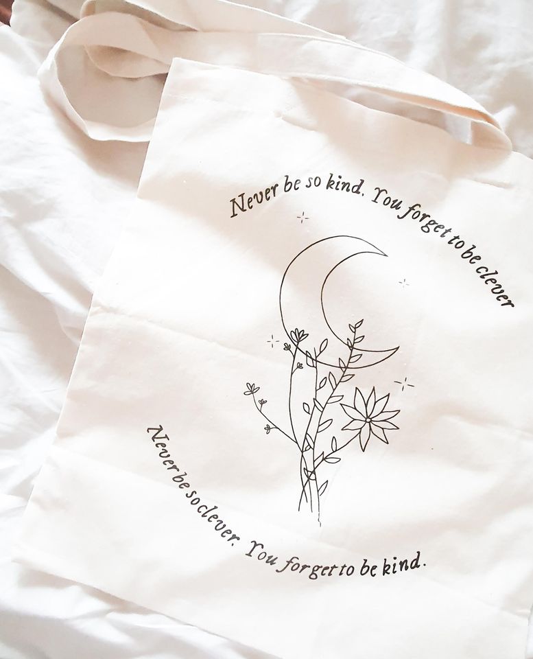 Marjorie Never Be to clever Bag| Bohemian Hippie Moon bag| Taylorr Swifts Evermore inspired  Eco Friendly Bag | NourDesign