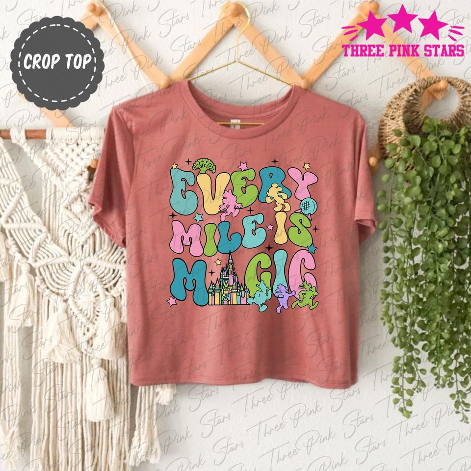 Every Mile Is Magic Crop Top, Magic Kingdom Running Crop Top, Epcot Running Crop Tee, Marathon Running Tee E5240