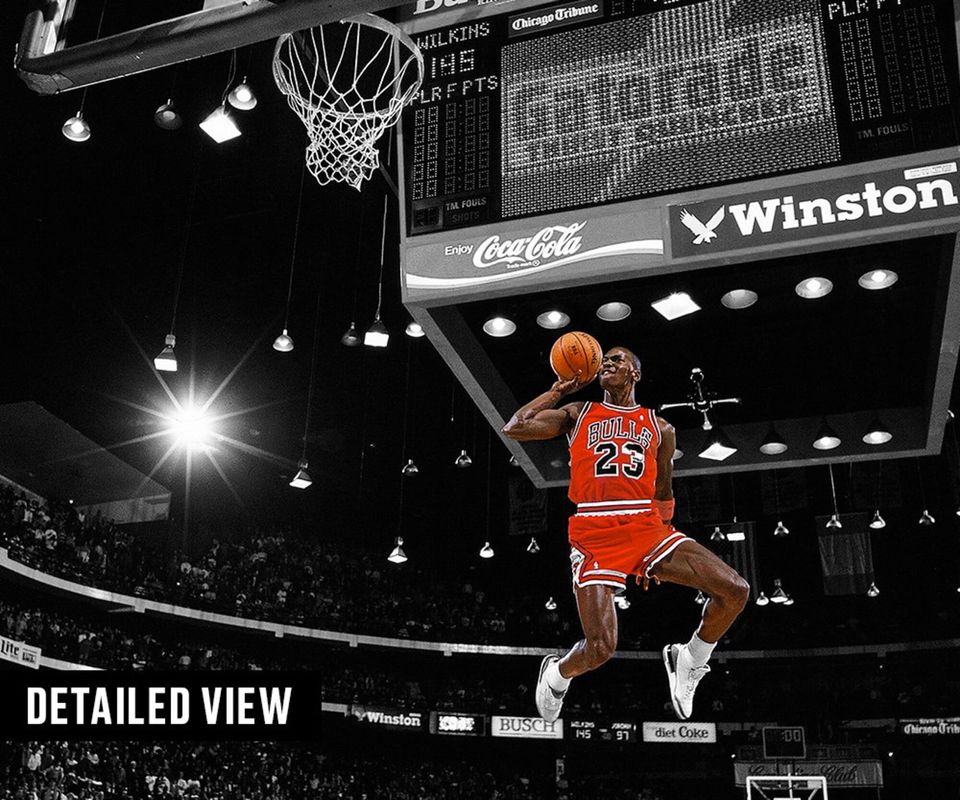 Michael Jordan 1988 Slam Dunk Contest Photo Poster