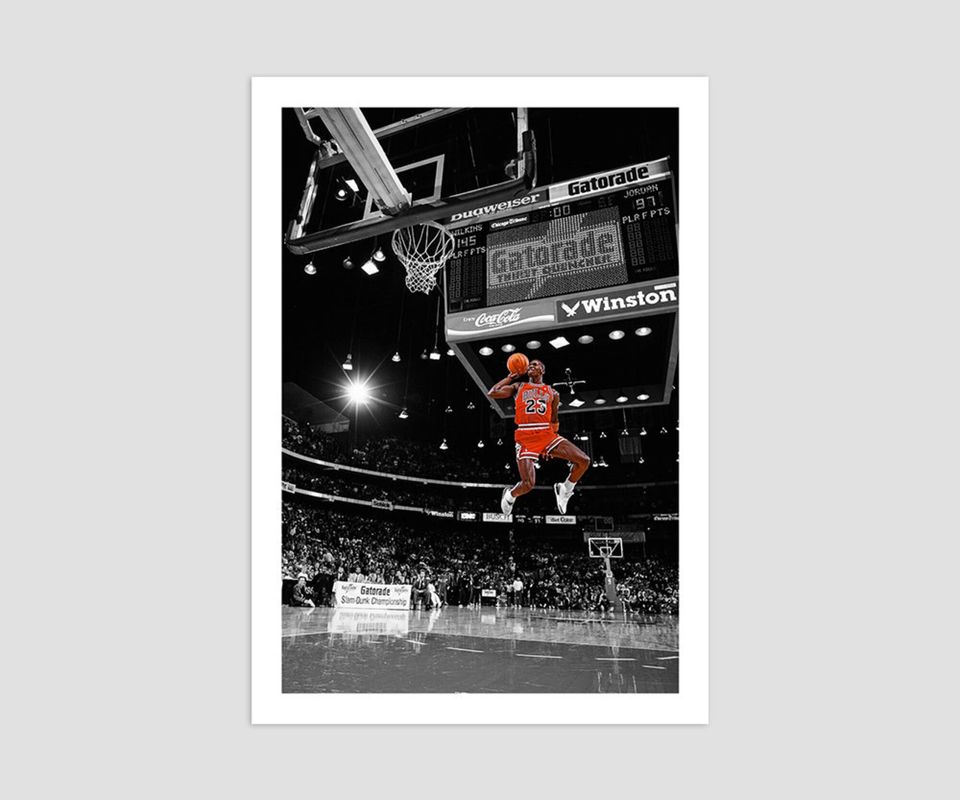 Michael Jordan 1988 Slam Dunk Contest Photo Poster