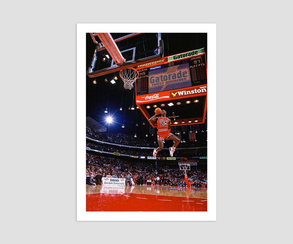 Michael Jordan 1988 Slam Dunk Contest Photo Poster