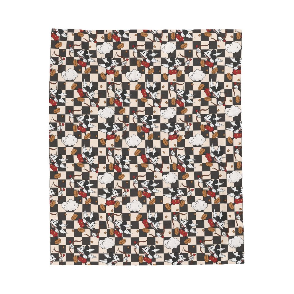 Disney Valentine's Day Blanket, Disney Blanket, Mickey Cupid Blanket