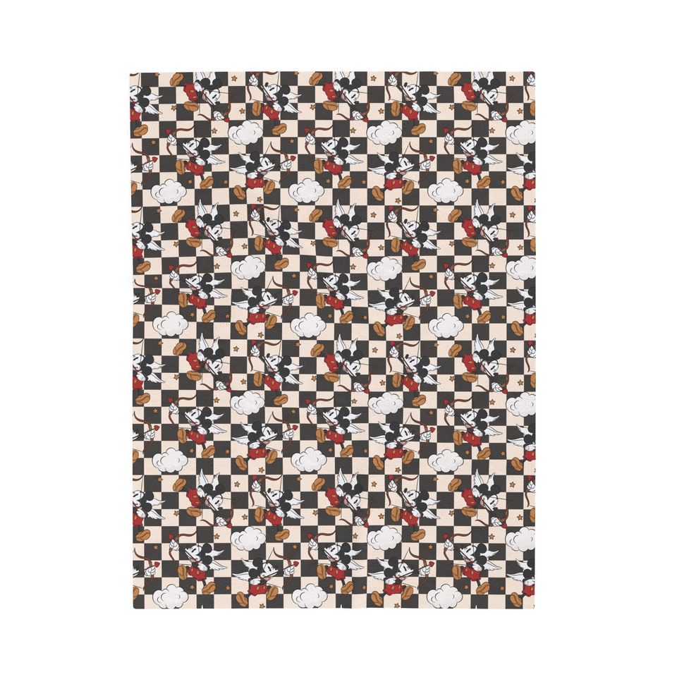 Disney Valentine's Day Blanket, Disney Blanket, Mickey Cupid Blanket