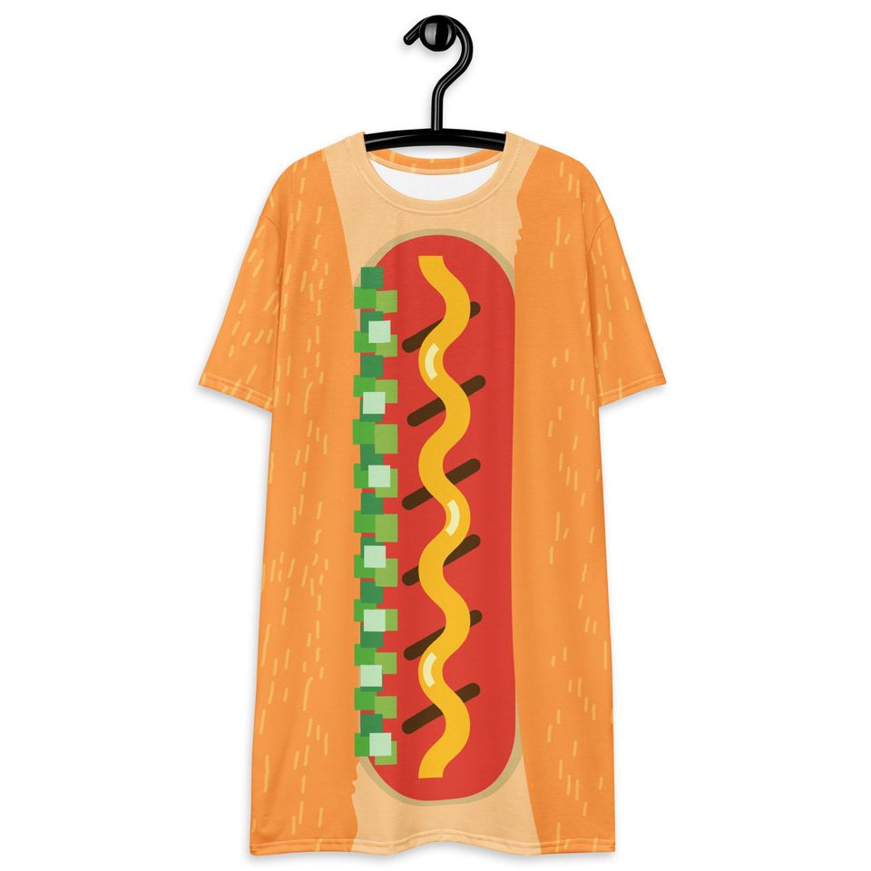 Hot Dog costume T-shirt dress, Halloween, BBQ party, 4th of July outfit, summer outfit