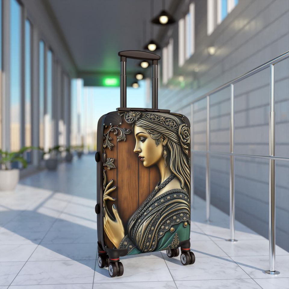 Art Nouveau Warrior Princess Carry-On Spinner Suitcase