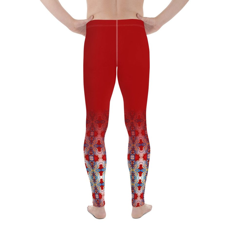 Men's leggings Red Pattern Venado Azul Matching EDM Festival