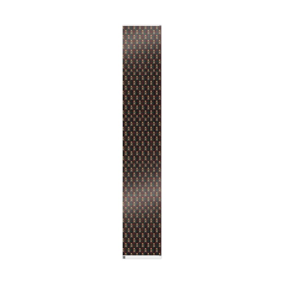 Traditional Bear Christmas Plaid Wrapping Paper Holiday Gift Wrap Tartan Gift Wrap Green Christmas Gift Wrap Christmas Wrapping Paper Plaid