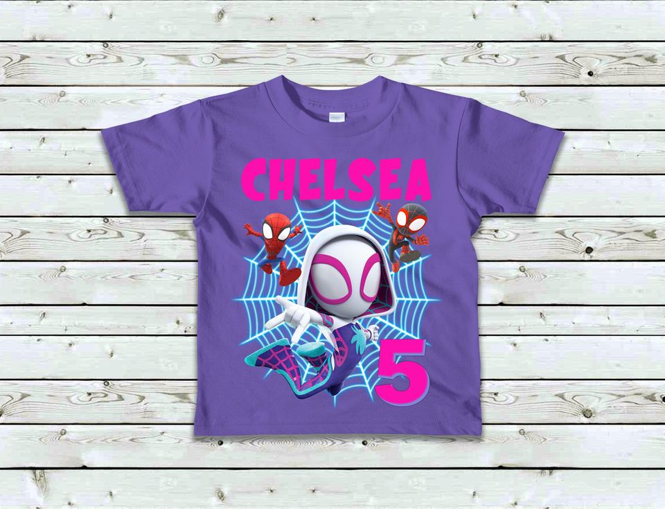 Ghost Spider Birthday Shirt - Girl's Ghost Spidey Matching Family Shirts