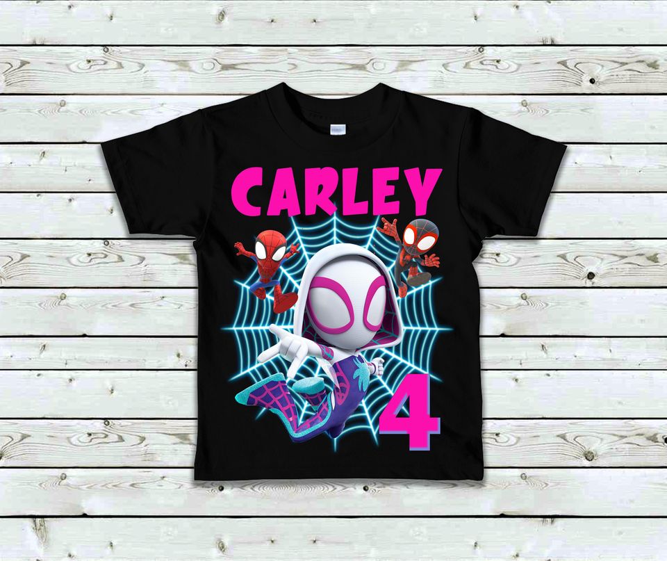 Ghost Spider Birthday Shirt - Girl's Ghost Spidey Matching Family Shirts