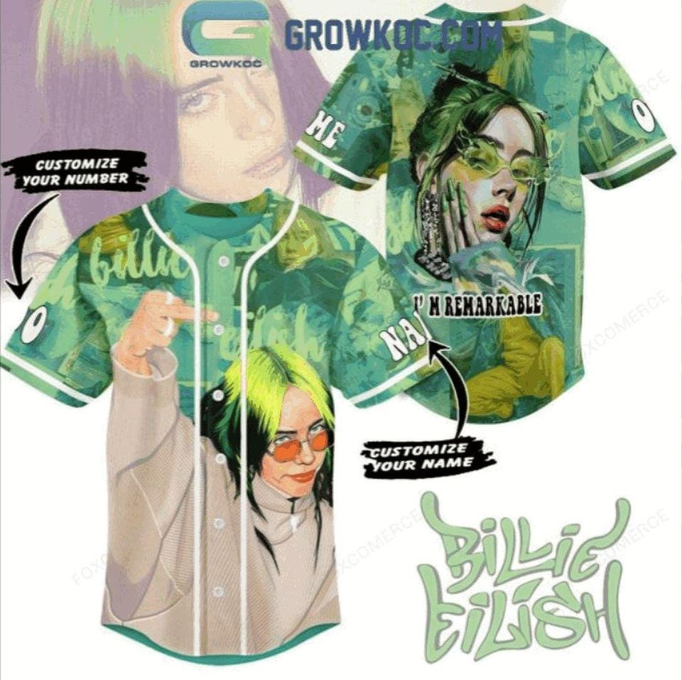 Billie Eilish Im Remarkable Fan Edition Custom Baseball Jersey