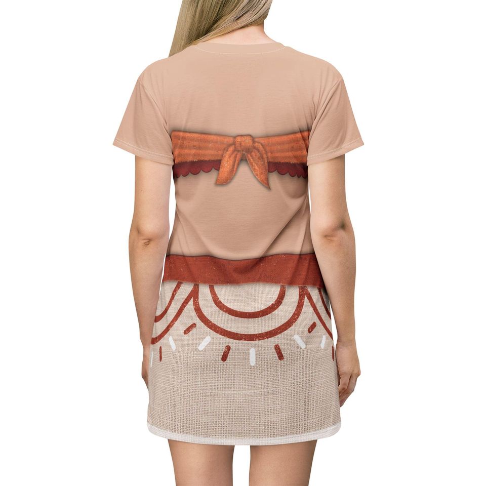 Simea Short Sleeve Dress, Moana 2 Character Costume, Motunui Cosplay