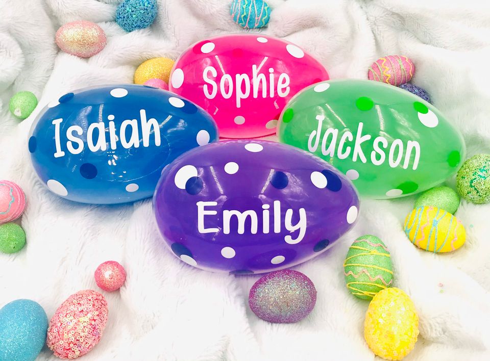 Personalized jumbo Easter egg for kids, Easter egg, Easter basket stuffer, Fillable Easter egg
