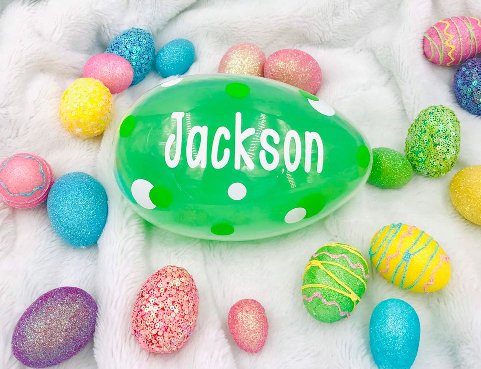 Personalized jumbo Easter egg for kids, Easter egg, Easter basket stuffer, Fillable Easter egg