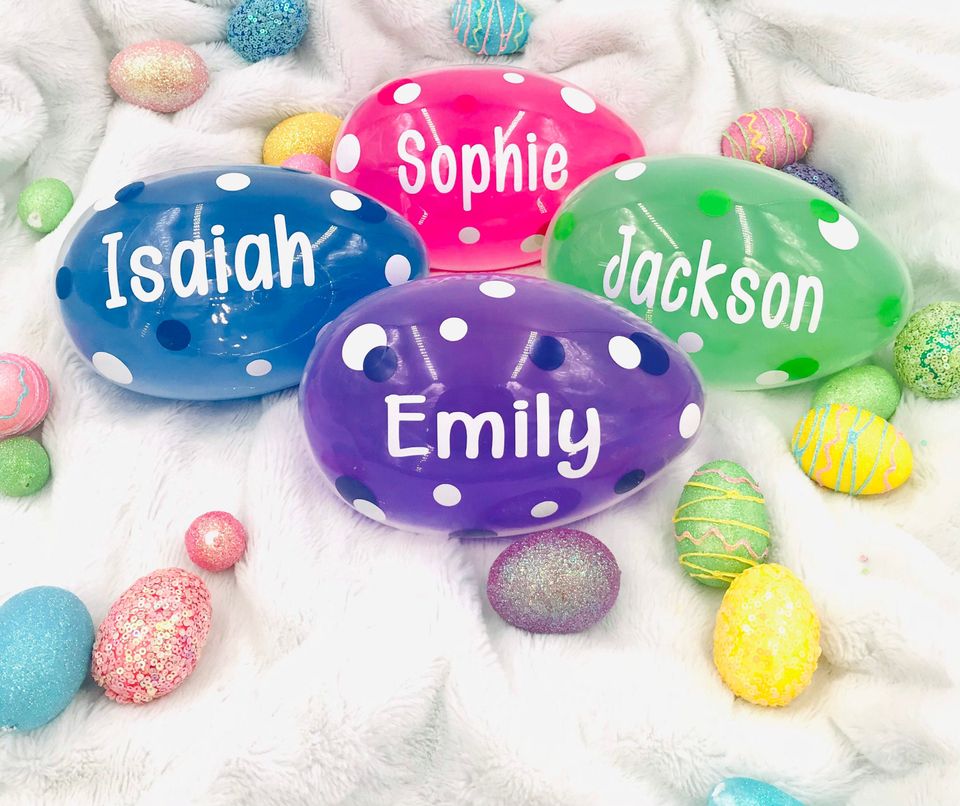 Personalized jumbo Easter egg for kids, Easter egg, Easter basket stuffer, Fillable Easter egg