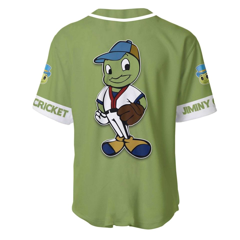 Jiminy Cricket Olive Green White | Custom Disney Baseball Jersey