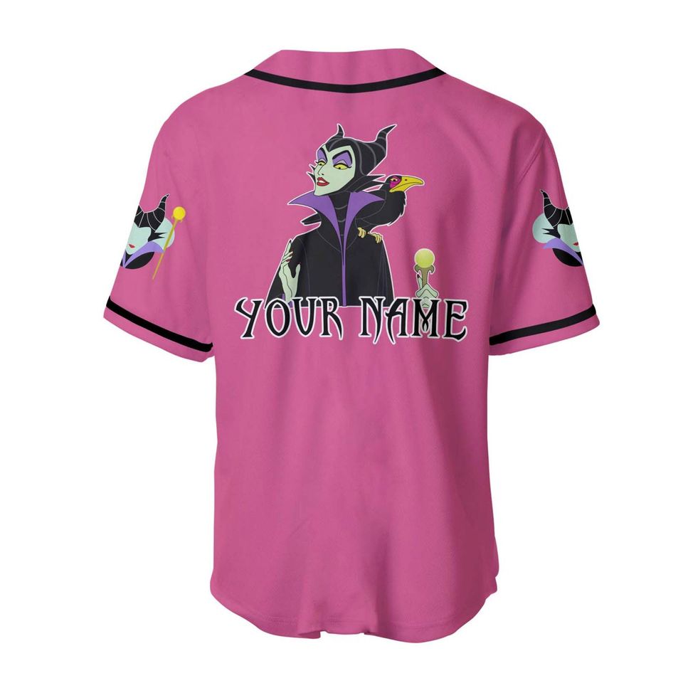 Villain Maleficent Black Pink | Disney Baseball Jersey