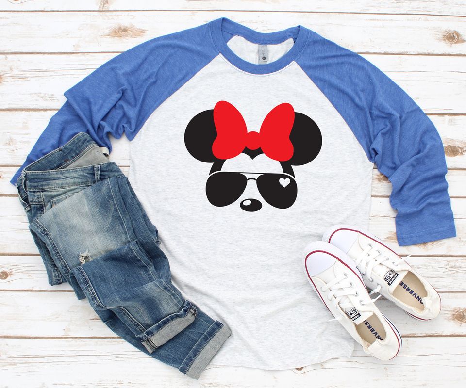 Minnie Mouse Aviator Raglan 3/4 sleeve, Disney Family Baseball Tee