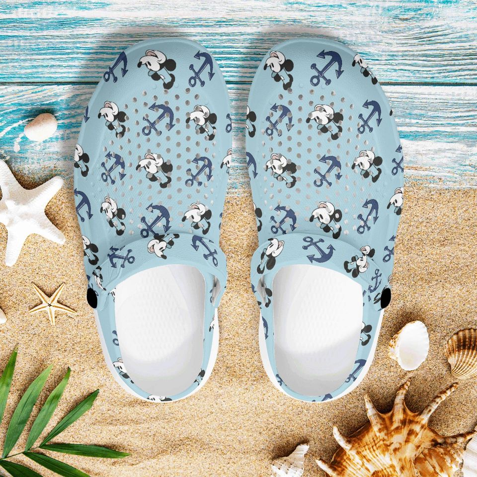 Steamboat Willie Clogs Women's Mickey Mouse EVA Summer Beach Hollow Out Sandals Steamboat Willie Foam Clogs